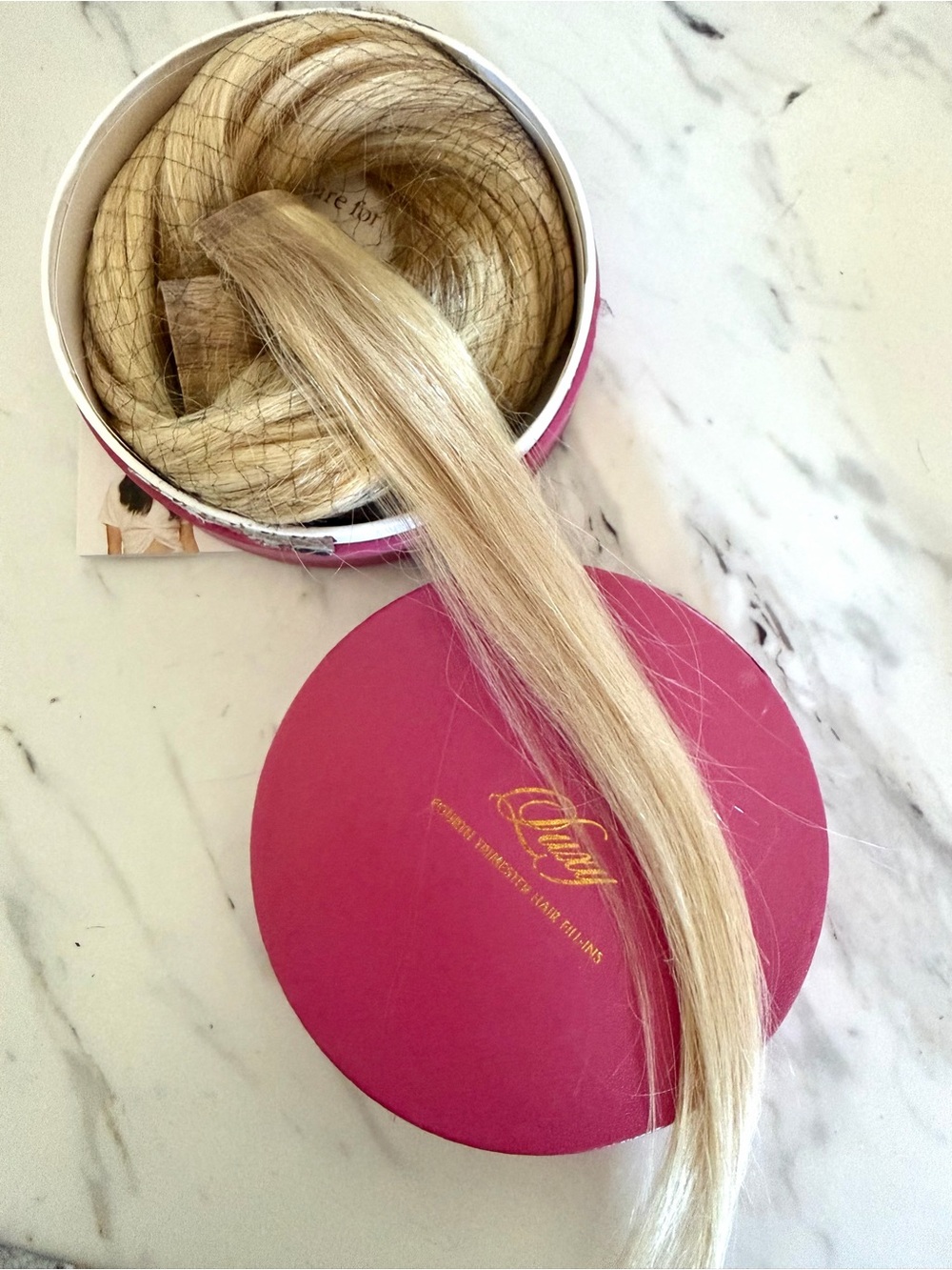 Luxy fine hair fill in’s extensions. 12in pale ash blonde